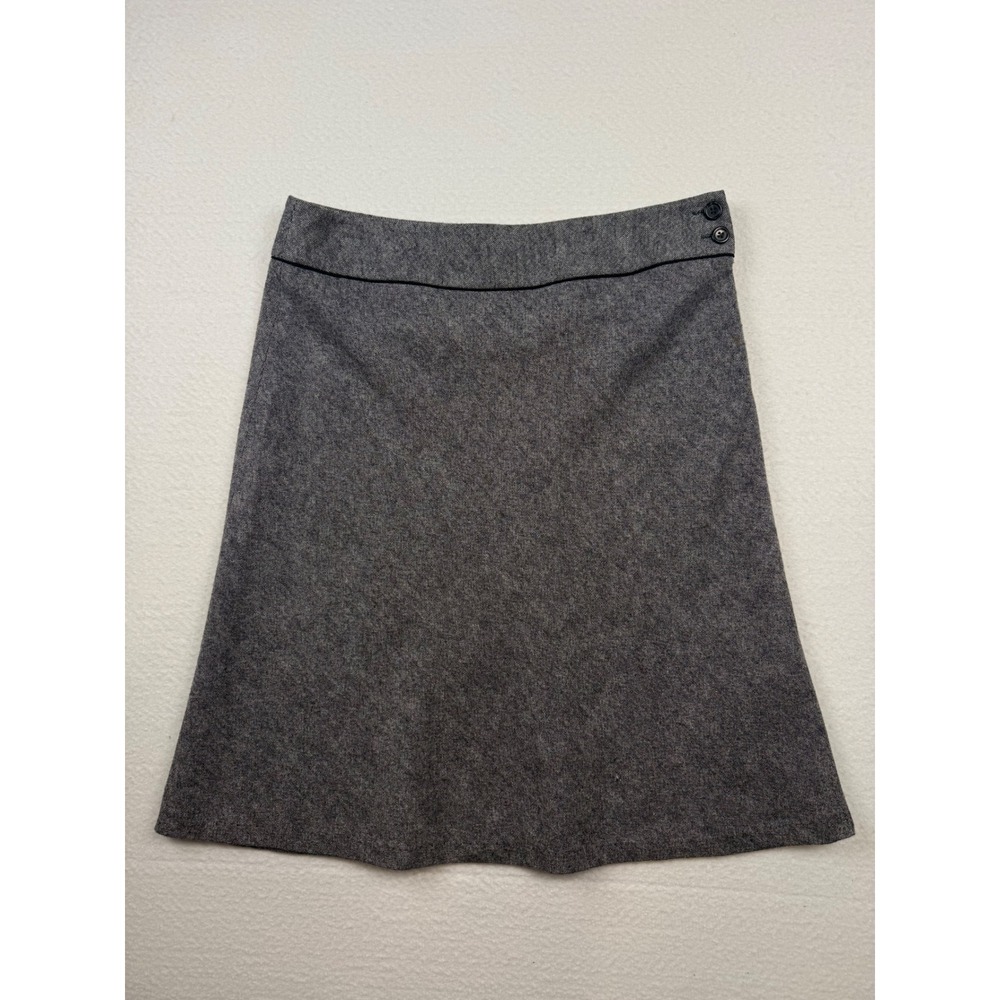 Vintage Rafaella A-Line Skirt Wool Blend Tweed Dark Academia Office Grey 14